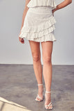 EYELET RUFFLE SKIRT