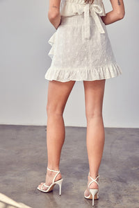 EYELET RUFFLE SKIRT