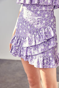 Do + Be Collection EYELET RUFFLE SKIRT