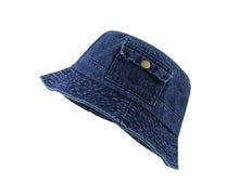 Load image into Gallery viewer, Aili&#39;s Corner Pocket Accent Denim Bucket Hat