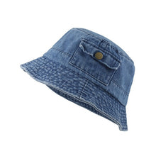 Load image into Gallery viewer, Aili&#39;s Corner Pocket Accent Denim Bucket Hat