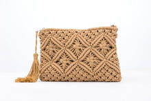 Load image into Gallery viewer, Aili&#39;s Corner Macrame Tassel Clutch