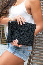 Load image into Gallery viewer, Aili&#39;s Corner Macrame Tassel Clutch