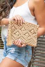 Load image into Gallery viewer, Aili&#39;s Corner Macrame Tassel Clutch