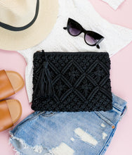 Load image into Gallery viewer, Aili&#39;s Corner Macrame Tassel Clutch