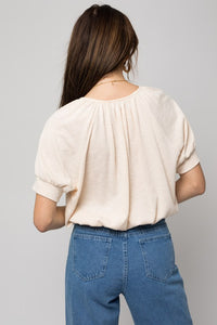 Gilli Shirring Neck Rib Top