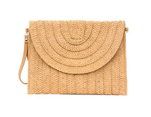 Load image into Gallery viewer, Aili&#39;s Corner Straw Foldover Convertible Clutch