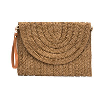 Load image into Gallery viewer, Aili&#39;s Corner Straw Foldover Convertible Clutch