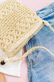 Aili's Corner Woven Straw Tassel Accent Crossbody Bag