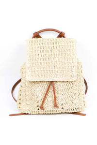 Aili's Corner Woven Straw Backpack