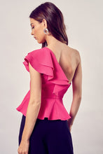 Load image into Gallery viewer, Do + Be Collection ONE SHOULDER RUFFLE PEPLUM TOP