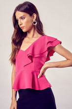 Load image into Gallery viewer, Do + Be Collection ONE SHOULDER RUFFLE PEPLUM TOP