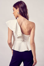 Load image into Gallery viewer, Do + Be Collection ONE SHOULDER RUFFLE PEPLUM TOP