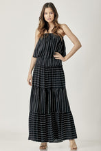 Load image into Gallery viewer, Mustard Seed PIN STRIPE PRINT TUBE MAXI DRESS