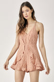 OVERLAP RUFFLED CAMI ROMPER