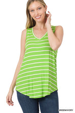 Load image into Gallery viewer, ZENANA STRIPE SLEEVELESS V-NECK TOP