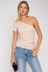 Gilli ONE SHOULDER SIDE RUSHING TOP