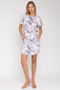 Gilli SHORT DOLMAN, ROLL-UP SLEEVE, SIDE TIE WAIST DRESS