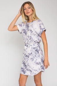 Gilli SHORT DOLMAN, ROLL-UP SLEEVE, SIDE TIE WAIST DRESS