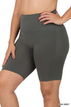 Load image into Gallery viewer, ZENANA PLUS ATHLETIC HIGH RISE BIKER SHORTS