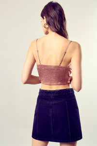 Mustard Seed FRONT TIE UP CAMI CROP TOP