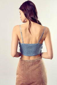 Mustard Seed FRONT TIE UP CAMI CROP TOP