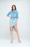 Blue Age FRONT DESTROYED DENIM SKIRT