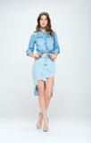 Blue Age FRONT DESTROYED DENIM SKIRT