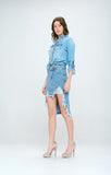 Blue Age FRONT DESTROYED DENIM SKIRT