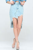 Blue Age FRONT DESTROYED DENIM SKIRT