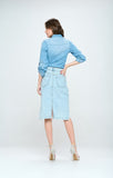 Blue Age FRONT DESTROYED DENIM SKIRT