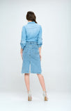 Blue Age FRONT DESTROYED DENIM SKIRT