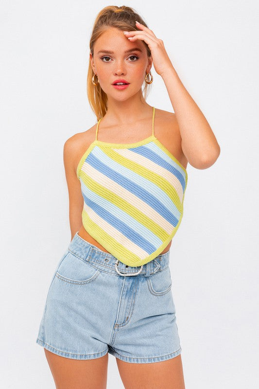 LE LIS SLEEVELESS KINT CROPPED TOP