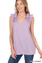 Load image into Gallery viewer, ZENANA WOVEN WOOL DOBBY RUFFLE TRIM SLEEVELESS TOP