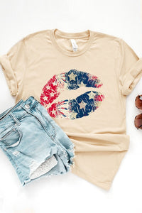 AMERICAN FLAG LIPS SHORT SLEEVE