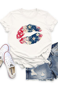 AMERICAN FLAG LIPS SHORT SLEEVE