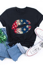 Load image into Gallery viewer, AMERICAN FLAG LIPS SHORT SLEEVE