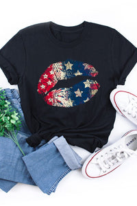 AMERICAN FLAG LIPS SHORT SLEEVE