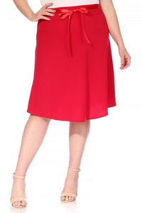 Moa Collection Plus size, solid, A-line, knee length skirt