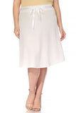 Moa Collection Plus size, solid, A-line, knee length skirt