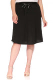 Moa Collection Plus size, solid, A-line, knee length skirt