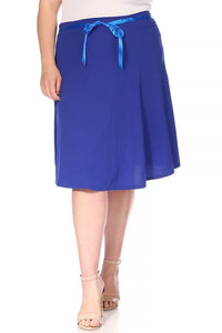 Moa Collection Plus size, solid, A-line, knee length skirt