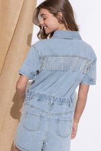 Load image into Gallery viewer, Blue B Washed Denim Overall Romper