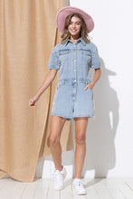 Load image into Gallery viewer, Blue B Washed Denim Overall Romper