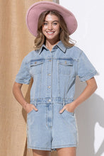 Load image into Gallery viewer, Blue B Washed Denim Overall Romper