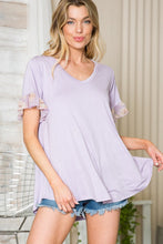 Load image into Gallery viewer, Orange Farm Clothing Ruffle Sleeve Contrast V Neck