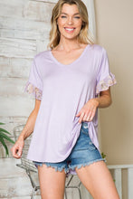 Load image into Gallery viewer, Orange Farm Clothing Ruffle Sleeve Contrast V Neck