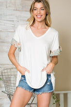 Load image into Gallery viewer, Orange Farm Clothing Ruffle Sleeve Contrast V Neck