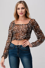 Load image into Gallery viewer, Orange Farm Clothing Leopard Mesh Crop Top