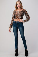 Load image into Gallery viewer, Orange Farm Clothing Leopard Mesh Crop Top